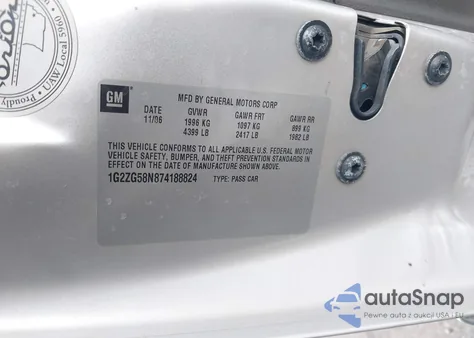 2007 Pontiac G6 z USA, uszkodzony, nr VIN 1G2ZG58N874188824